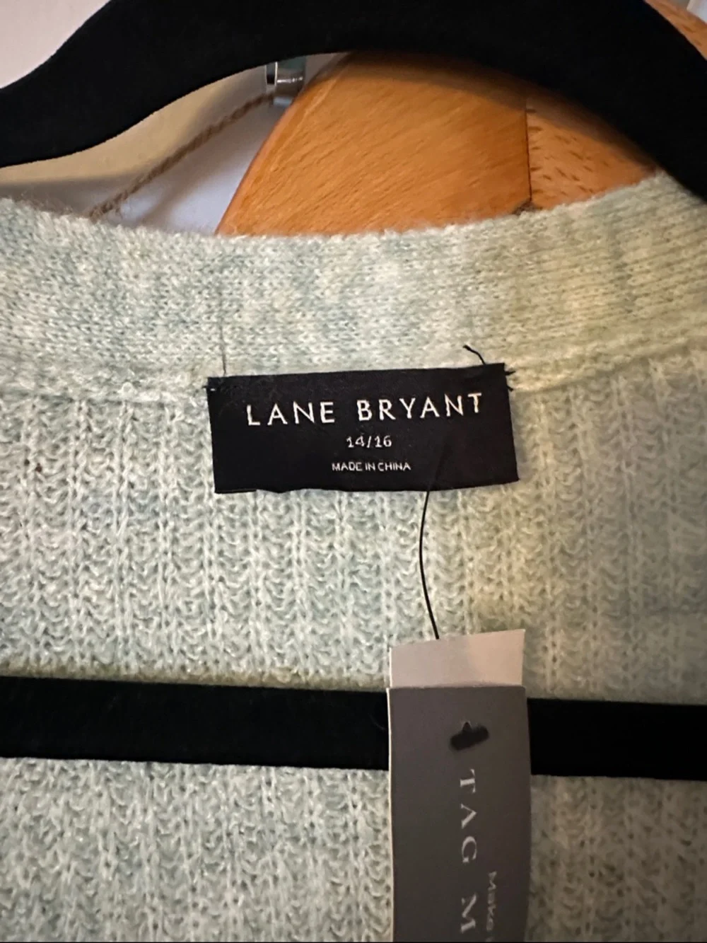 Lane Bryant Light Sage Knit Sweater - Picture 2 of 3